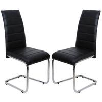 daryl dining chair in black pu leather in a pair