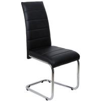 Daryl Dining Chair In Black PU Leather With Stainless Steel Legs