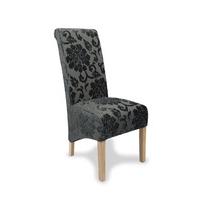 Dalia Baroque Fabric Roll Back Dining Chairs (Pair)