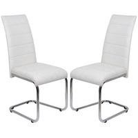 daryl dining chair in white pu leather in a pair