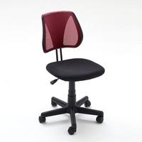 Datsun Home Office Chair In Red And Black Mesh With Castors