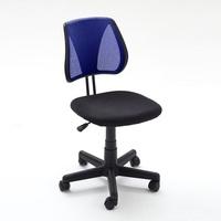 Datsun Home Office Chair In Blue And Black Mesh With Castors