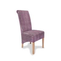 dalia jupiter aubergine striped fabric dining chairs pair