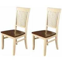 dalton solid oak and stone dining chair pair