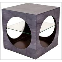 Dark Grey Shagreen Cube