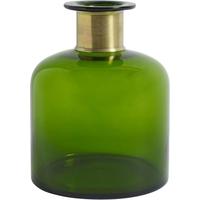 Dark Green Glass Large Ring Deco Bottle (Set of 4)