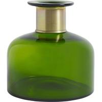 Dark Green Glass Medium Ring Deco Bottle (Set of 4)