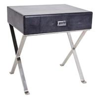 dark grey sienna shagreen side table