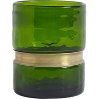 Dark Green Glass Ring Vase (Set of 6)