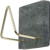 Dark Green Marble Single Hook with Brass (Set of 8)