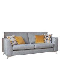 Daxon Standard Back Grand Sofa, Silver Larson Plain