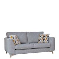 Daxon Standard Back 3 Seater Sofa, Silver Larson Plain