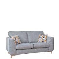 Daxon Standard Back 2 Seater Sofa, Silver Larson Plain