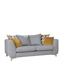 Daxon Pillow Back 3 Seater Sofa, Silver Larson Plain