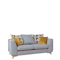 Daxon Pillow Back 2 Seater Sofa, Silver Larson Plain