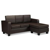 Dani Faux Leather Chaise Sofa Brown