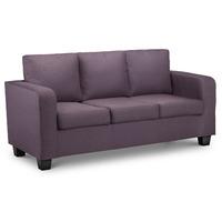 dani 3 seater sofa purple fabric dark foot
