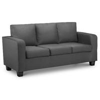 Dani 3 Seater Sofa Grey Fabric Dark Foot