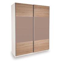 dallas white and oak double sliding wardrobe