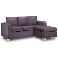 Dani Chaise Sofa Purple Fabric Light Foot