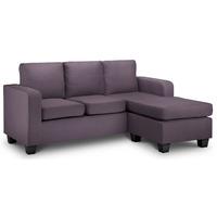 Dani Chaise Sofa Purple Fabric Dark Foot