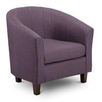 Dani Tub Chair Purple Fabric Dark Foot