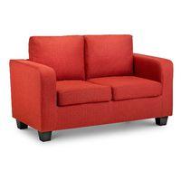 Dani 2 Seater Sofa Red Fabric Dark Foot