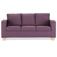 Dani 3 Seater Sofa Purple Fabric Light Foot