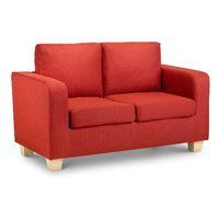 Dani 2 Seater Sofa Red Fabric Light Foot
