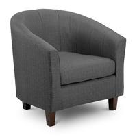 Dani Tub Chair Grey Fabric Dark Foot