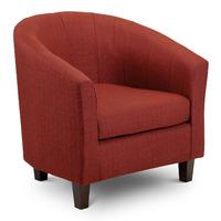 Dani Tub Chair Red Fabric Dark Foot