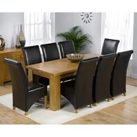 daniela chunky solid oak dining table and 8 barcelona chairs