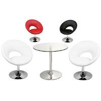 dante glass bistro table with 4 polo chairs