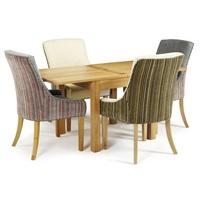 Darcey Extendable Dining Table In Oak With 4 Hannah Chairs