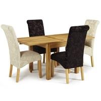 Darcey Extendable Dining Table In Oak With 4 Ameera Chairs