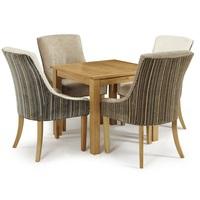 Darcey Dining Table In Oak And 4 Hannah Chair In Mink Sand
