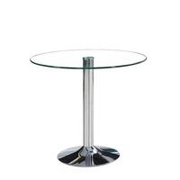 Dante Round Glass Dining Table In Clear Glass