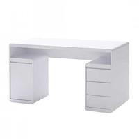 daniele computer desk in white high gloss with storage