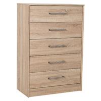 dalston 5 drawer chest oak