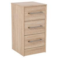 dalston 3 drawer bedside oak