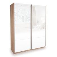 dallas oak double sliding gloss wardrobe white