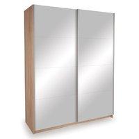 dallas oak double sliding mirrored wardrobe