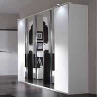 davos wardrobe 5 door in alpine white with mirrors