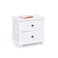 Danzig Wooden Bedside Cabinet In White With 2 Drawers