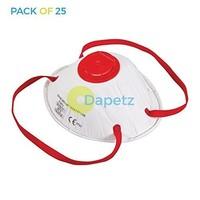 Daptez ® 25 Face Mask Respirator Valved FFP3 Sanding Paint Dust Bodyshop Safety Moulded