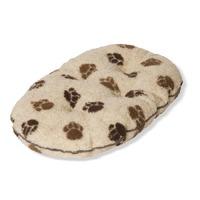 Danish Design Fleece Beige and Chocolate Paw Quilted Dog Mattress W 76cm