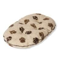 Danish Design Fleece Beige and Chocolate Paw Quilted Dog Mattress W 89cm