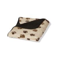 Danish Design Fleece Beige and Chocolate Paw Dog Blanket W 63cm x D 76cm