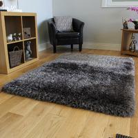 dark grey thick shaggy rug glamour 80cm x 150cm 27 x 411