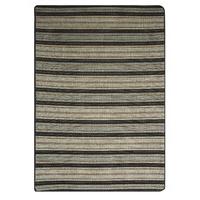 Dark Black Blue and Beige Vintage Striped Flat Weave Rugs - Panama 015 05 200 cm x 290 cm (6ft7\